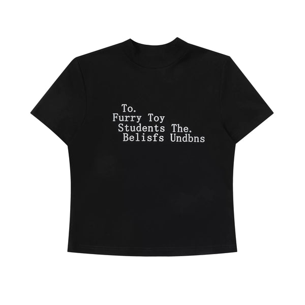 Retro Letter Print Short Sleeve Top