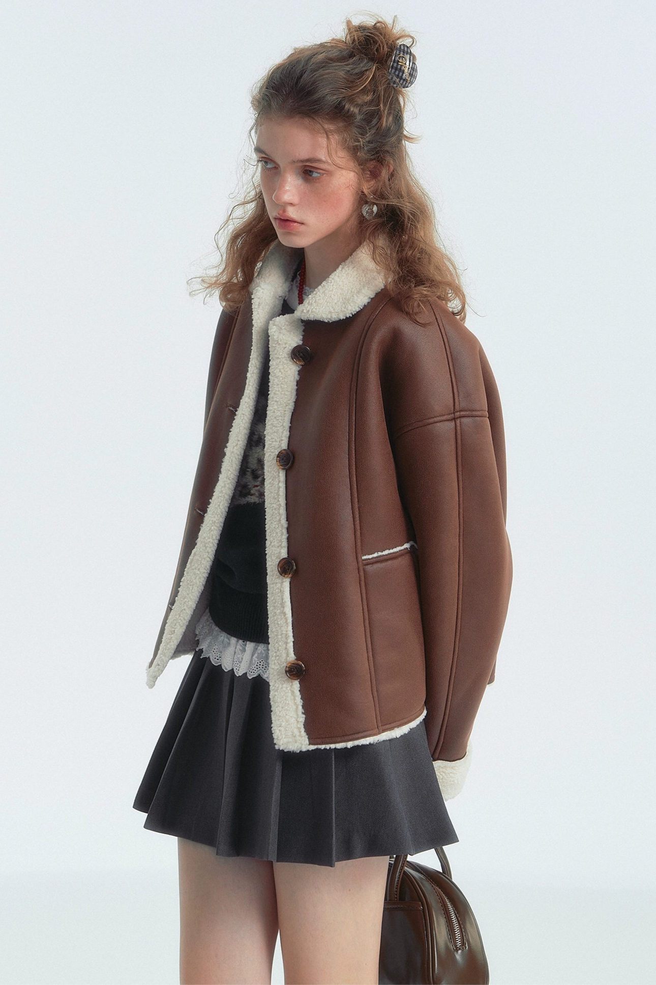 Lapel Detail Fur Jacket