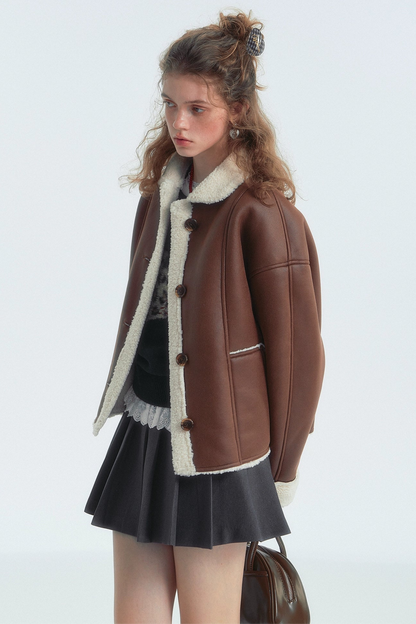 Lapel Detail Fur Jacket