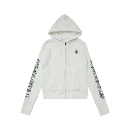 Retro Hooded Knit Cardigan