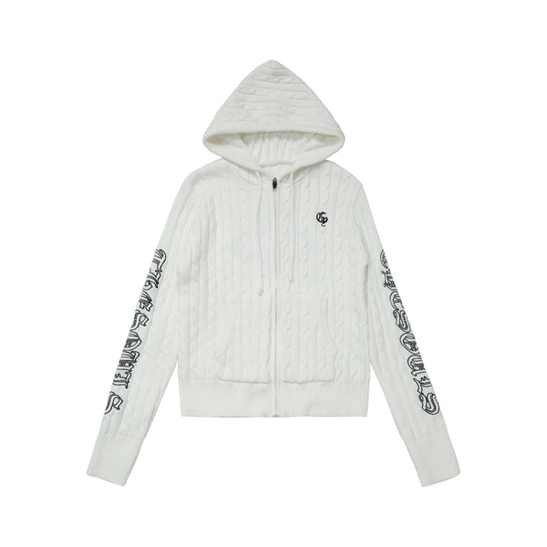 Retro Hooded Knit Cardigan