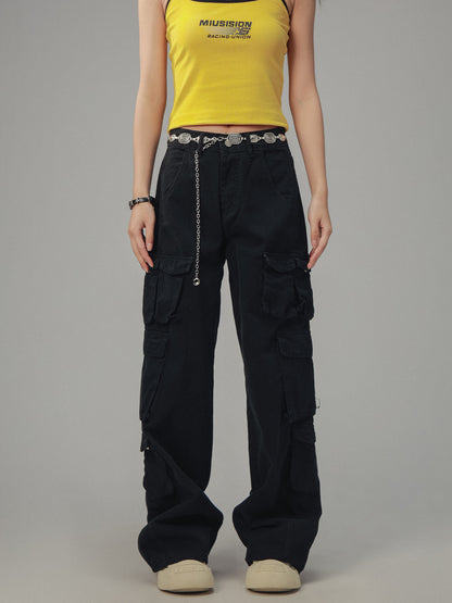 Vintage Distressed Pocket Cargo Pants