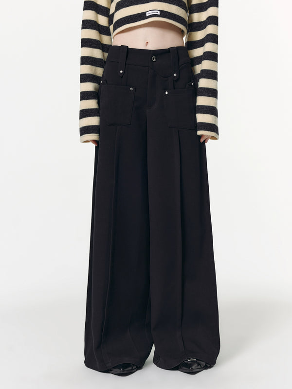 Loose wide leg mopping pants