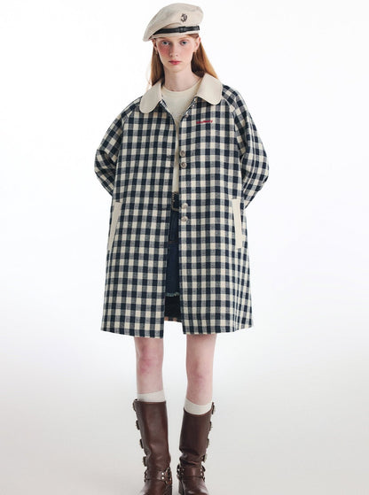 Waffle Check Trench Coat