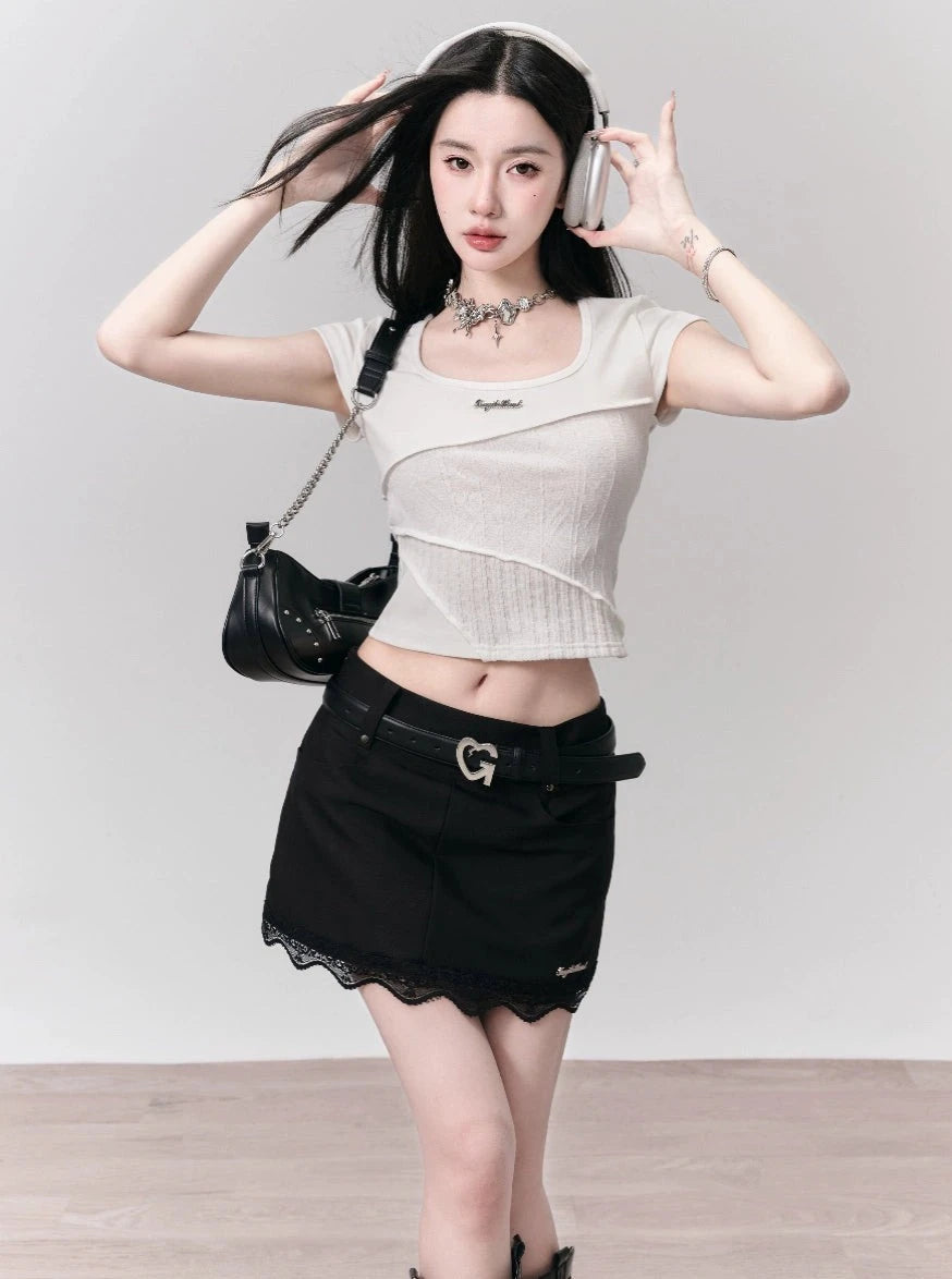 Slim Versatile Lace Skirt