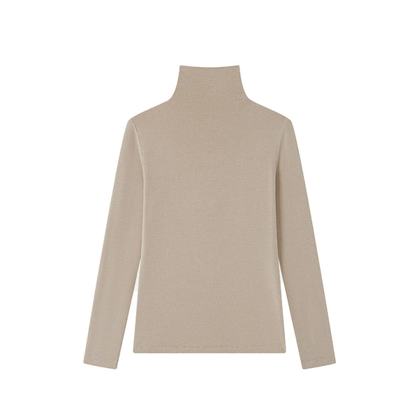 Tencel Wool Seamless Turtleneck Sweater