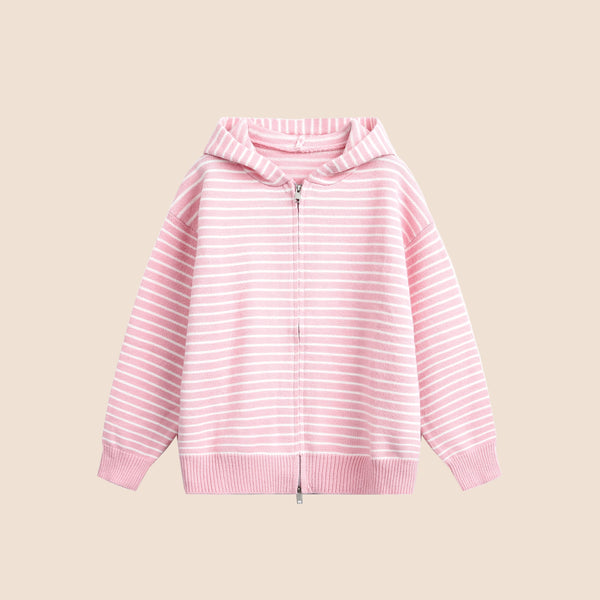 Color-Block Striped Knit Cardigan