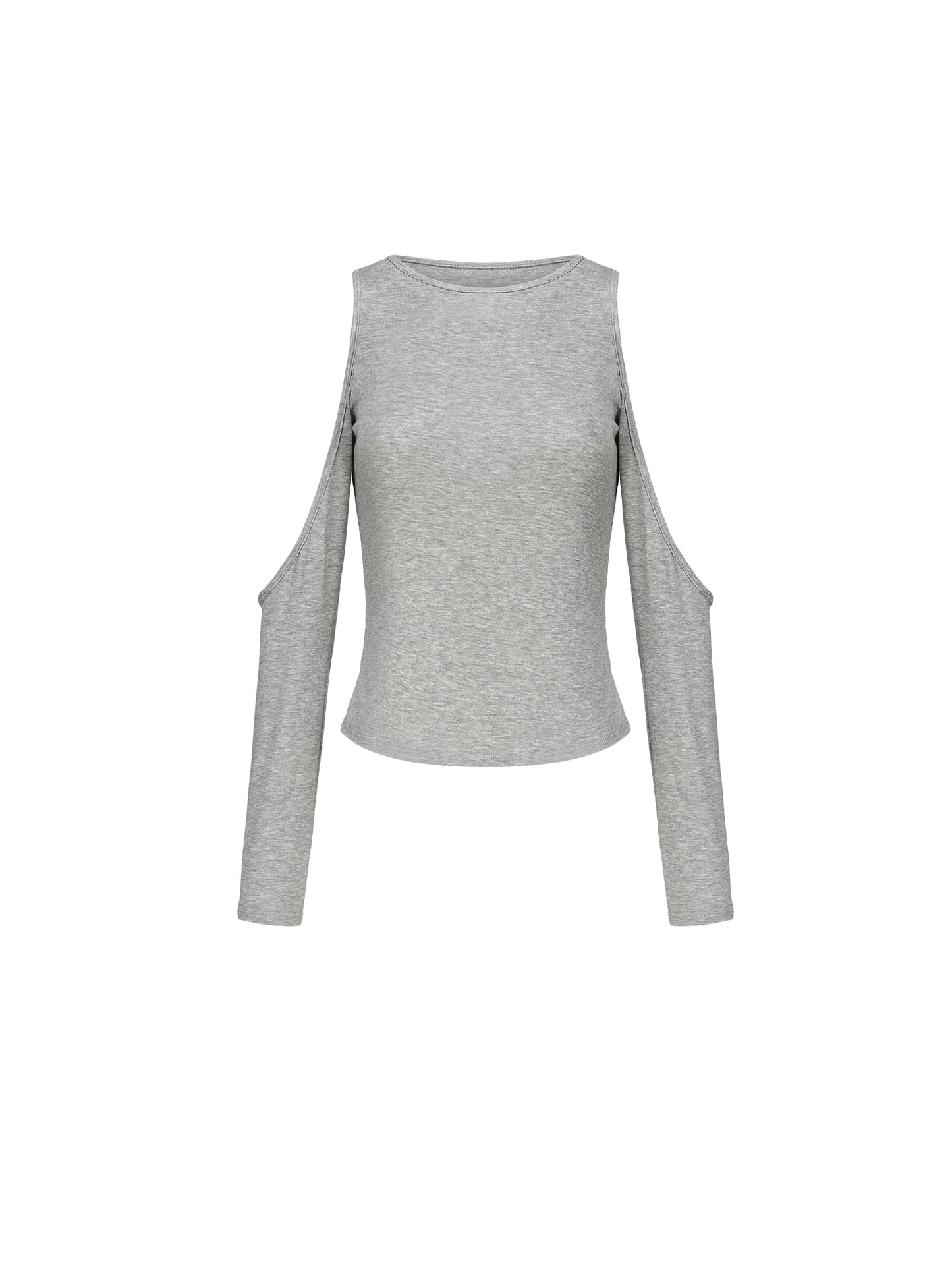 Vintage Gray Knitted Long Sleeve T-Shirt