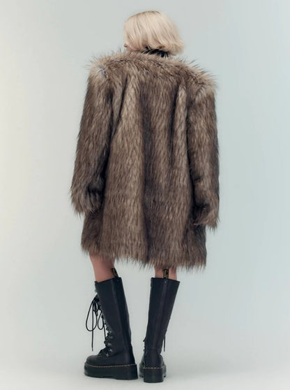 Reversible trench fur coat