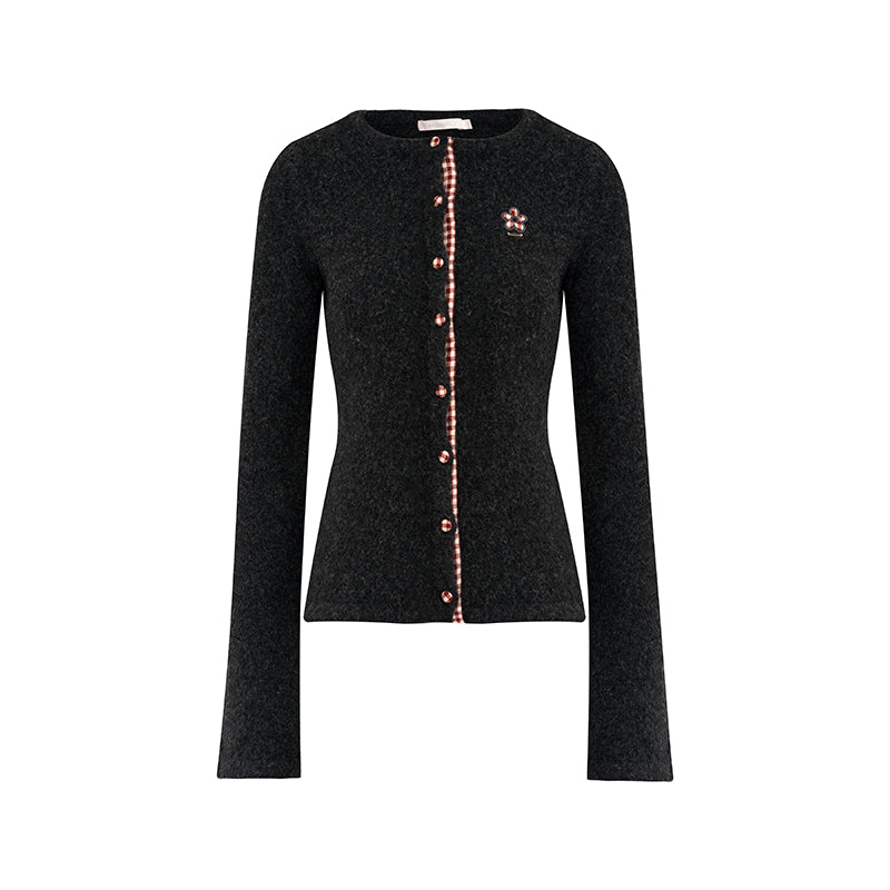 Vintage Checkered Cardigan