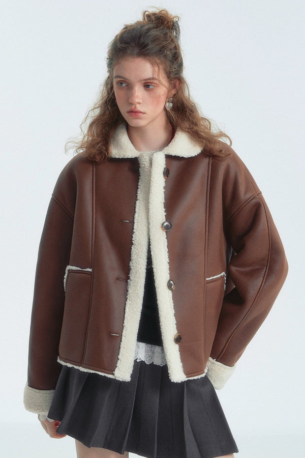 Lapel Detail Fur Jacket
