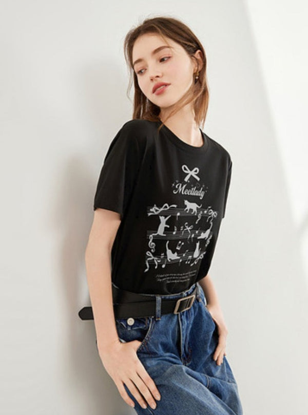 Short Sleeve Letter Print Body Shirt