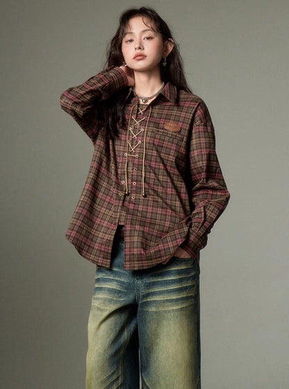 VINTAGE CHECKED LONG SLEEVE SHIRT