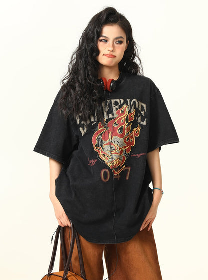 Skull Print Short Sleeve T-Shirt