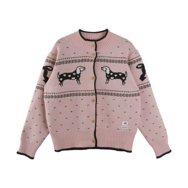 Nordic Retro Puppy Jacquard Knit Sweater