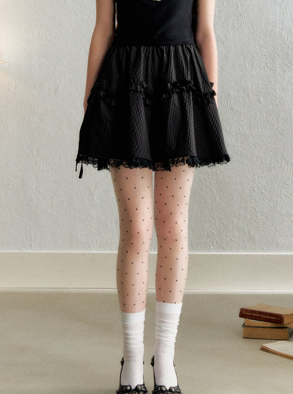 Pinch Pleated Wood Ear Skirt