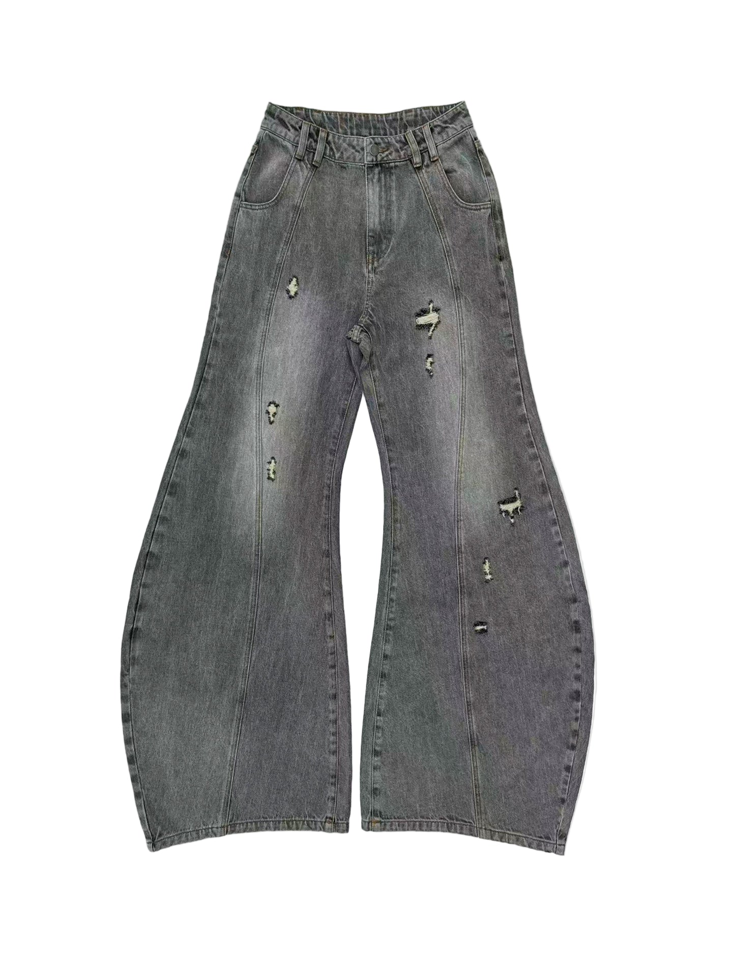 Split Sickle Pocket Heavy Jeans