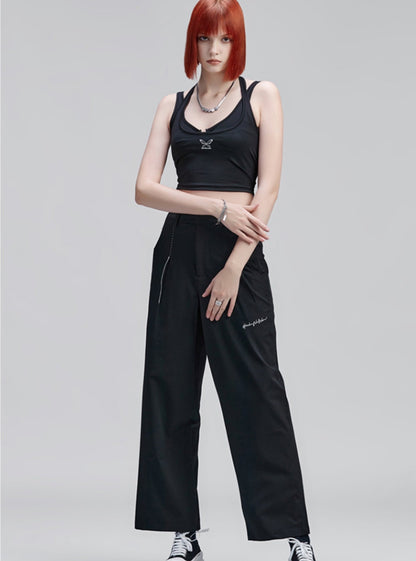 Pleated Straight Casual Pants