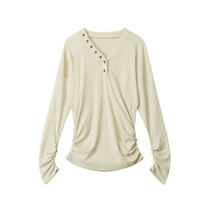 Lazy Style V-Neck Long Sleeve Top