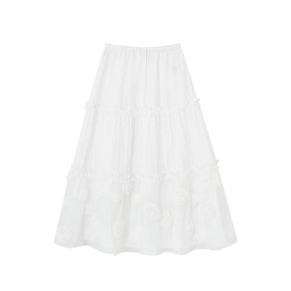 White Layered Halter Skirt
