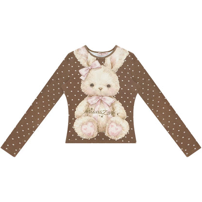 Rabbit Print Polka Dot Top