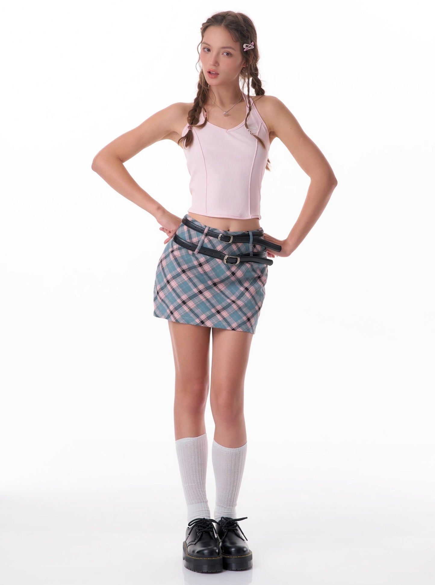 American Retro Plaid Skirt