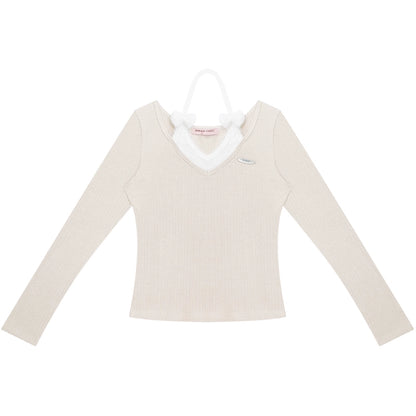 Bow Halter Knitted Top