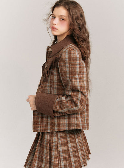 Plaid Belted Coat