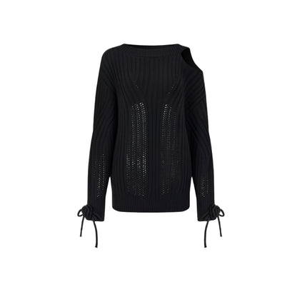 Two-Way Rose Bow Knit Sweater