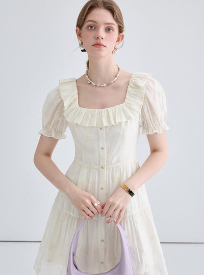 Short Sleeve Lace Tea Dress