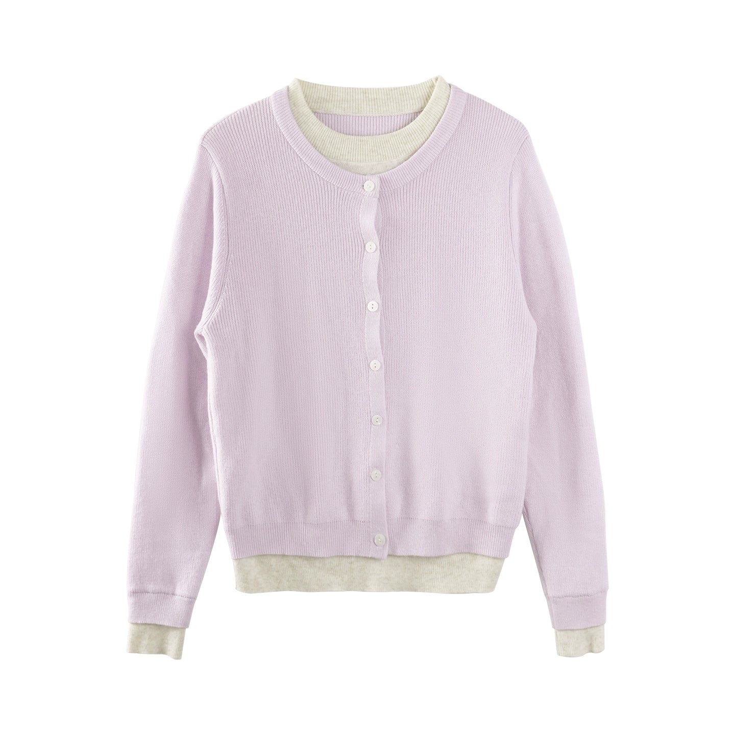 Color-Blocked Knit Fake Two Sweater