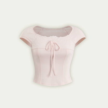 Cotton Lace Peplum Top