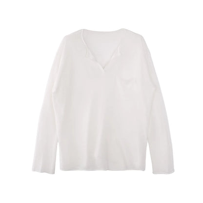 Blusa de punto de lino de bambú