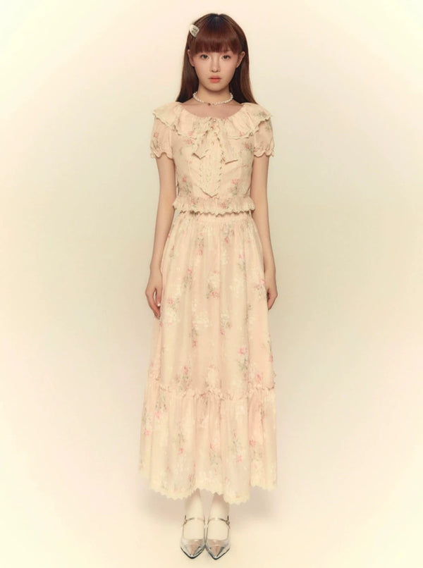 French Holiday Pink Flowers Set