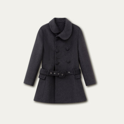 Gentle Lady Double-Breasted Mid-Length Coat Set-Up