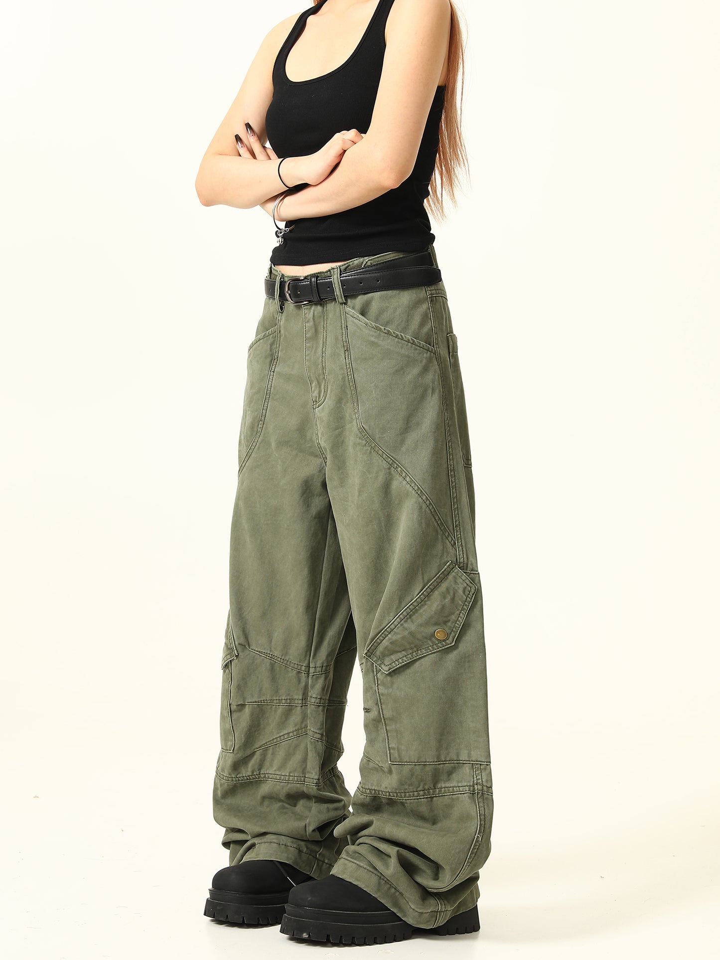 Vintage Deconstructed Cargo Pants