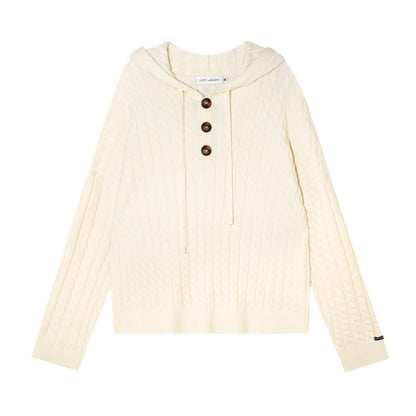 Wool Blend Hooded Knit Set-Up