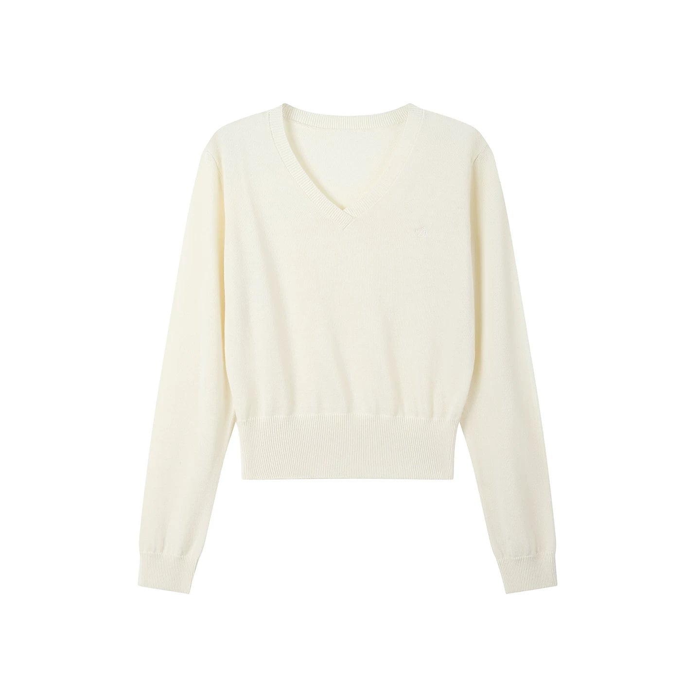 V-Neck Waist-Cinching Knit Sweater