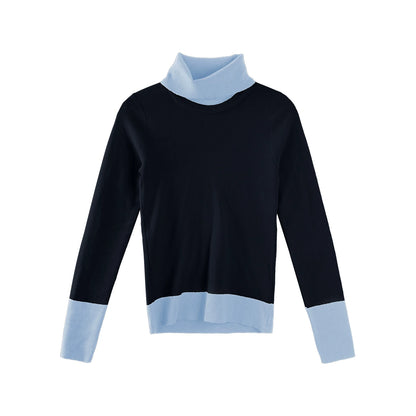 Color-Blocked Turtleneck Knitwear Sweater