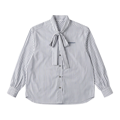 French Vintage Black White Striped Shirt