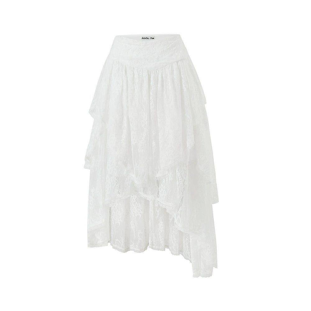 Irregular Thin White Skirt
