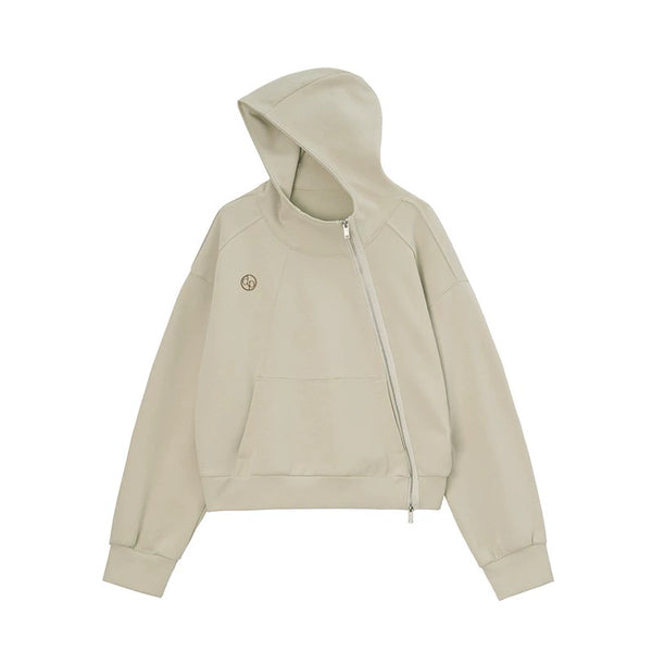 Hooded short sweatshirt jacket