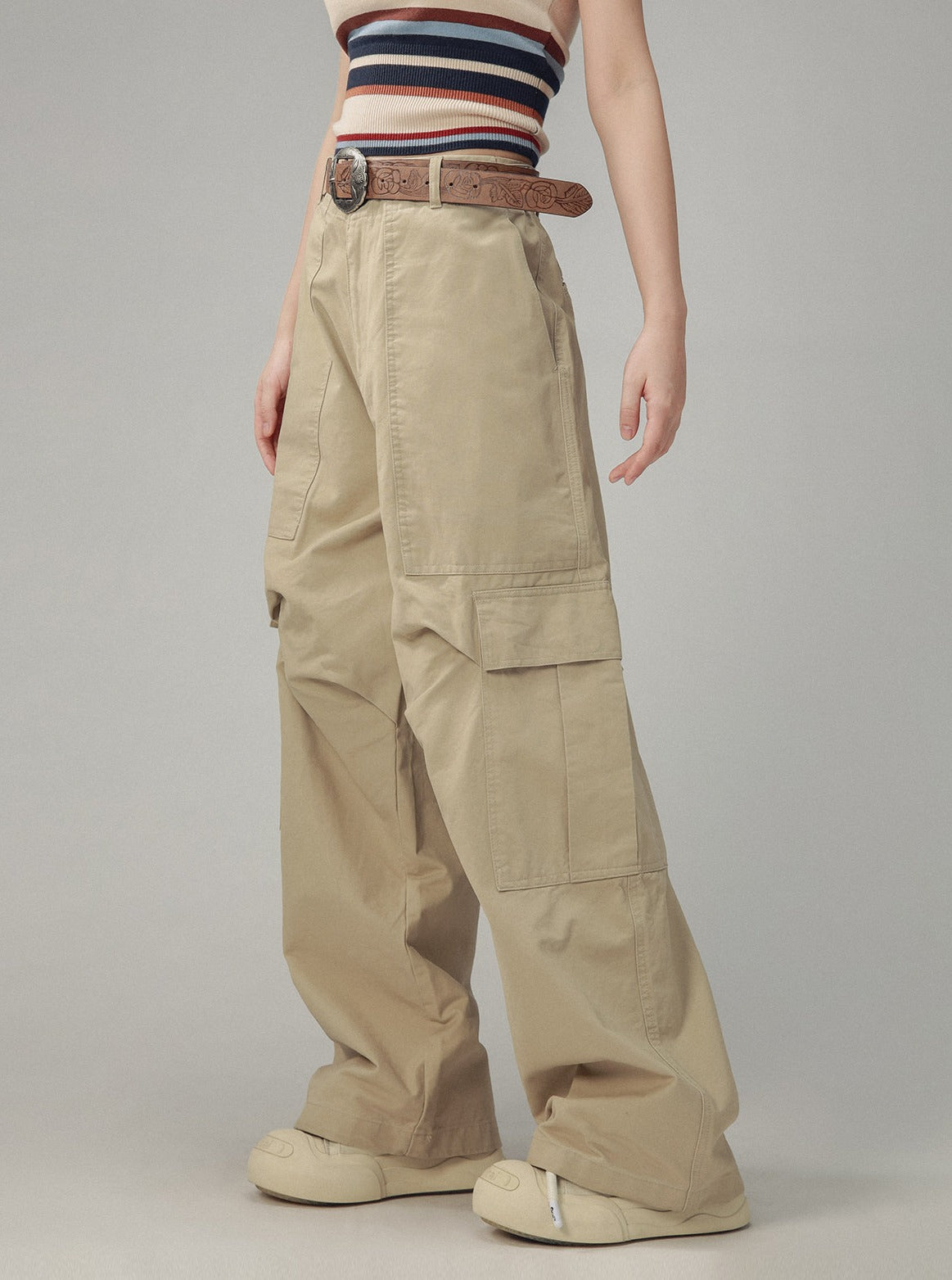 Vintage Khaki Cargo-Hose