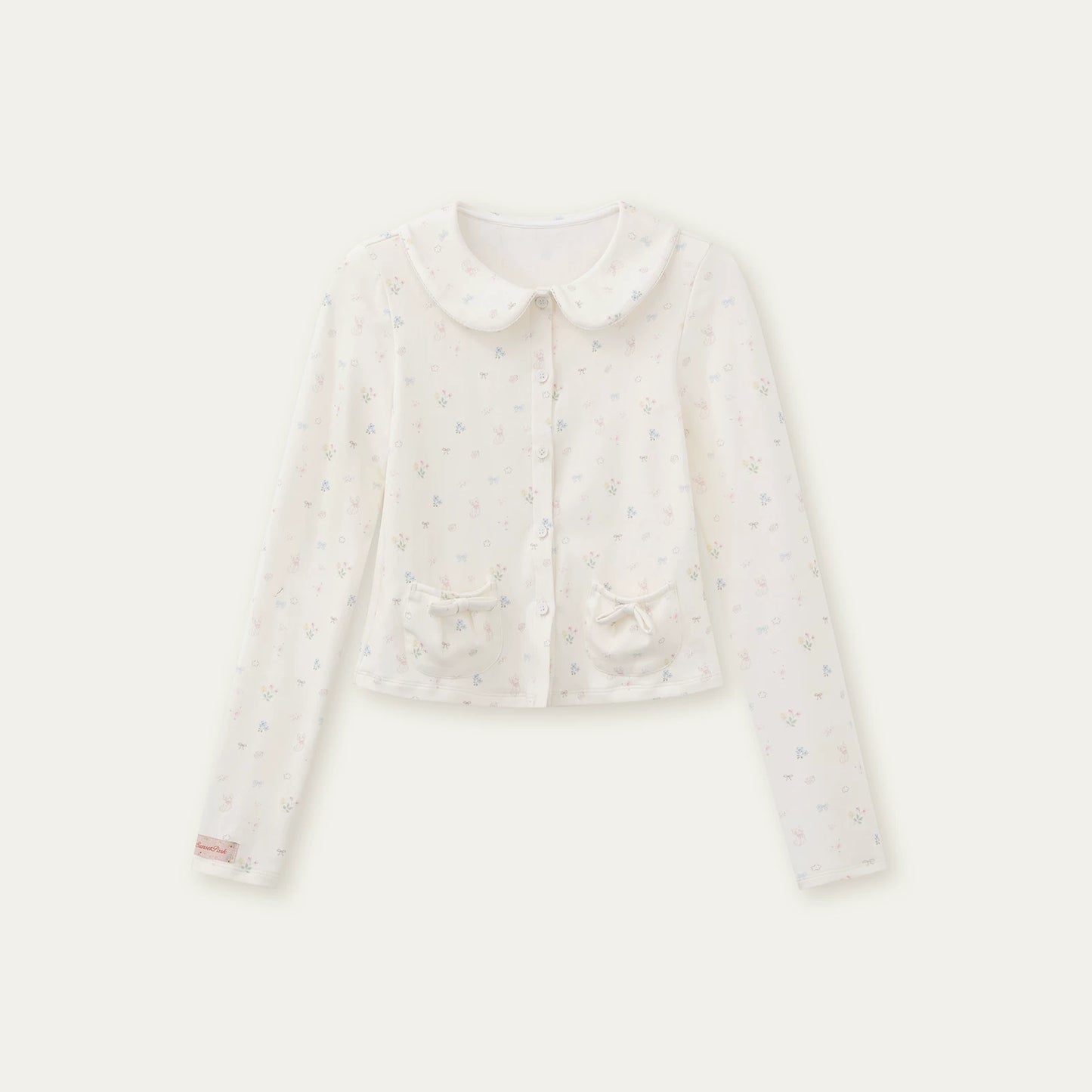 Printed Doll Collar Blouse Set-Up