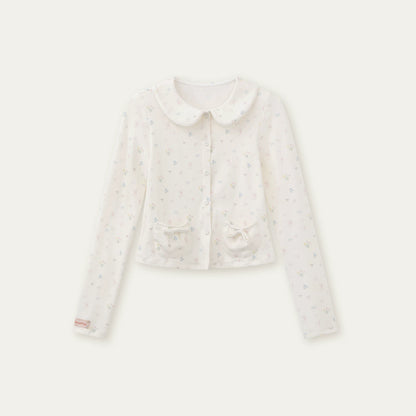 Printed Doll Collar Blouse Set-Up