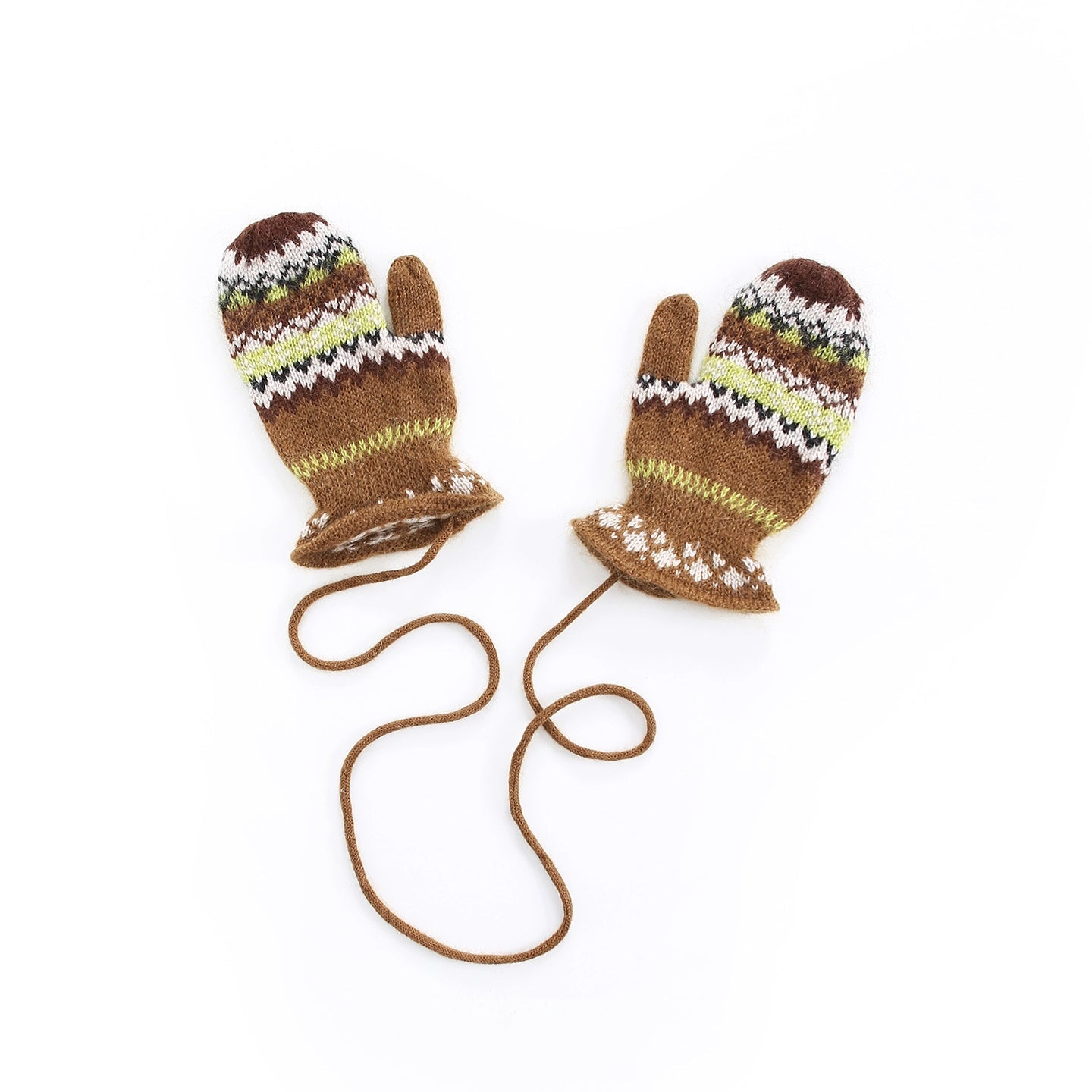 Mohair Fair Isle Knit Gloves