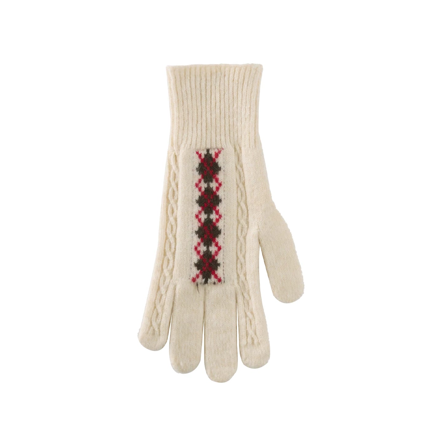 Fair Isle Wool Knit Gloves