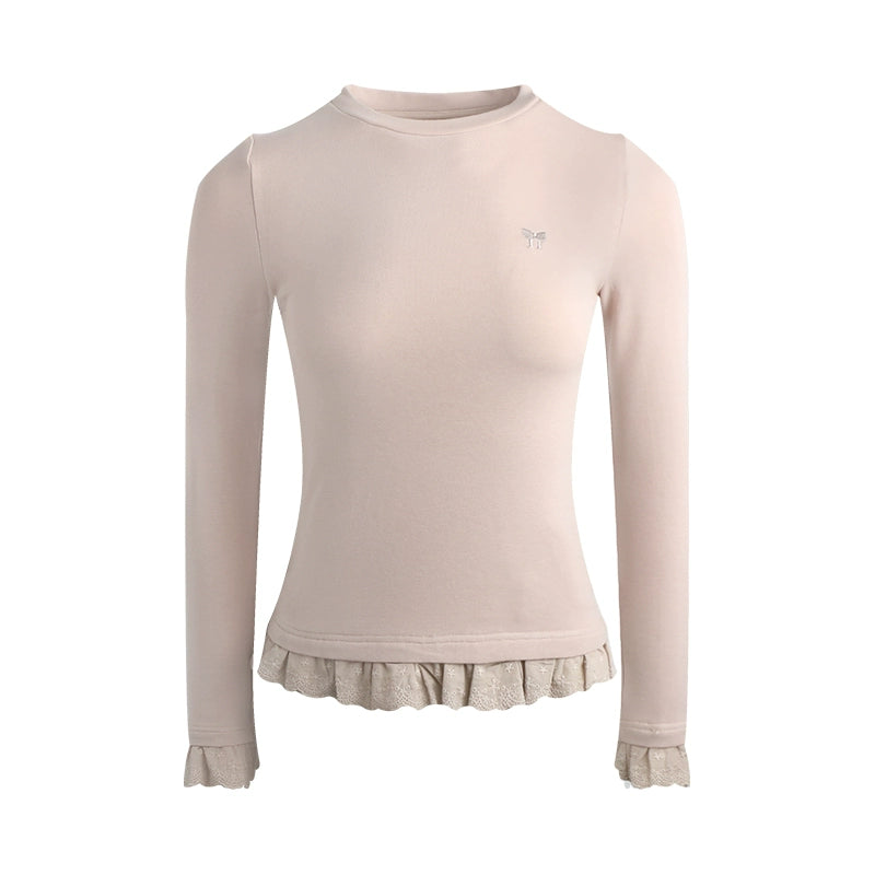 Lace Embroidery Slim Top