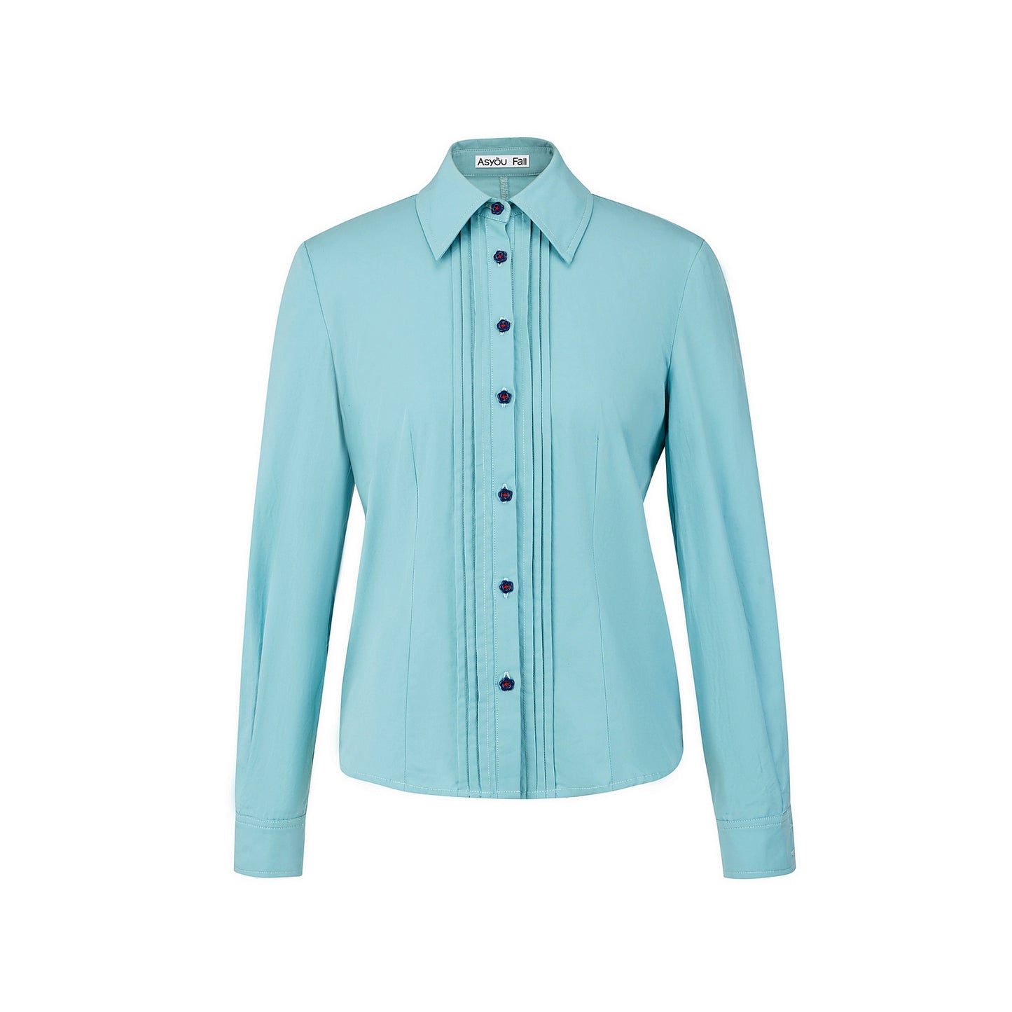 Pleated Basic Long-Sleeved Shirt