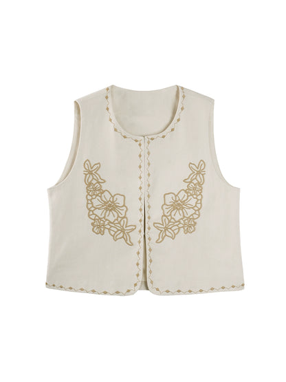 Silk-Linen Tailored Shorts Vest Set-Up